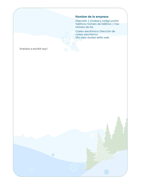 Membrete de diseño de fondo de invierno