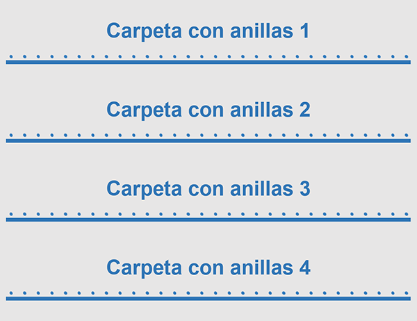 Carpetas con anillas de 2 pulgadas (4 por página) Carpetas con anillas de 2 pulgadas (4 por página)
