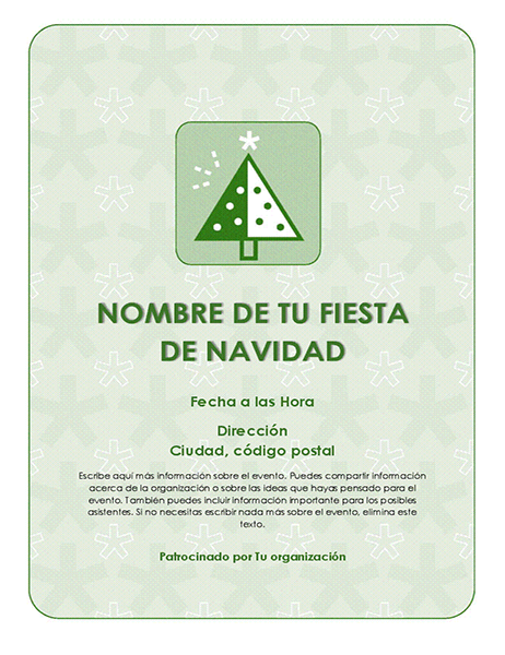 Prospecto de evento de Navidad (con árbol verde) Prospecto de evento de Navidad (con árbol verde)