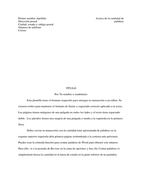 Formato de escrito de historia Formato de escrito de historia