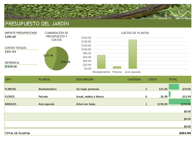 Presupuesto de jardín y paisajismo Presupuesto de jardín y paisajismo