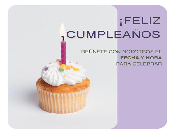 Folleto de invitación de cumpleaños (con una magdalena) Folleto de invitación de cumpleaños (con una magdalena)