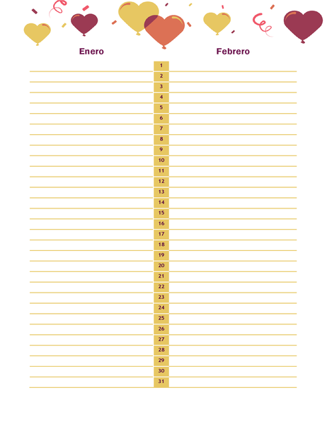 Calendario de cumpleaños y aniversario Calendario de cumpleaños y aniversario