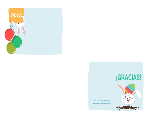 Tarjeta de agradecimiento de Pascua (se dobla en cuatro partes) Tarjeta de agradecimiento de Pascua (se dobla en cuatro partes)