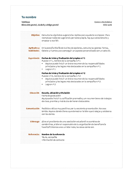 Currículum vítae funcional Currículum vítae funcional