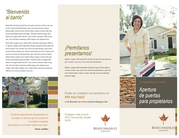 Folleto de empresa inmobiliaria (tríptico) Folleto de empresa inmobiliaria (tríptico)