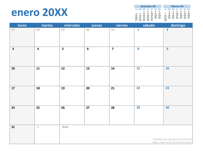 Calendario personalizado de cualquier año Calendario personalizado de cualquier año