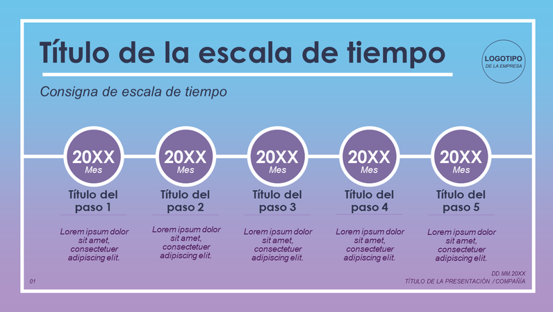 Escala de tiempo de historial en degradado Escala de tiempo de historial en degradado