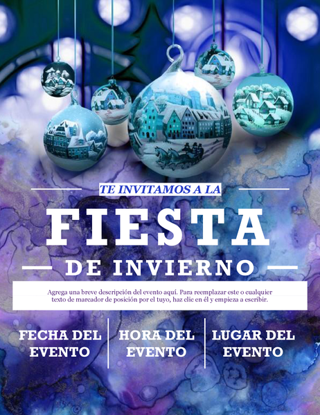Elegante folleto de fiesta de invierno Elegante folleto de fiesta de invierno
