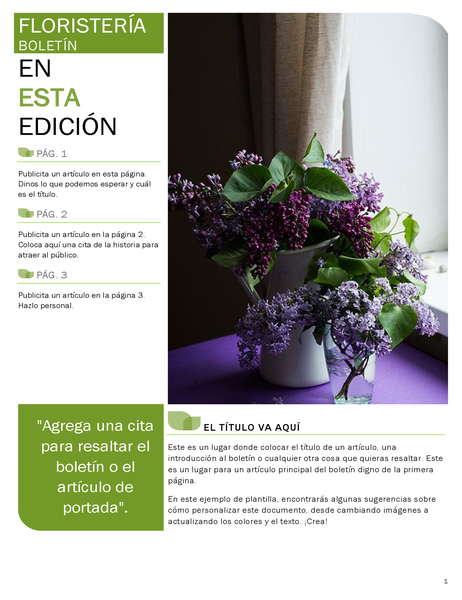 Boletín de floristería Boletín de floristería
