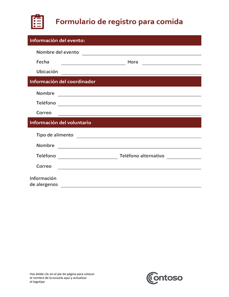 Formulaire d’inscription repas Formulaire d’inscription repas