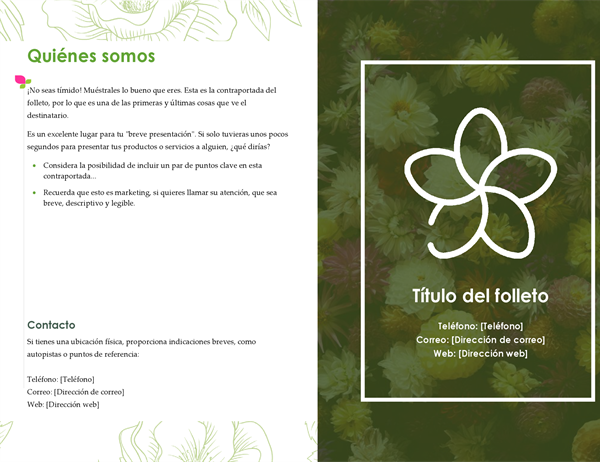 Folleto floral verde Folleto floral verde