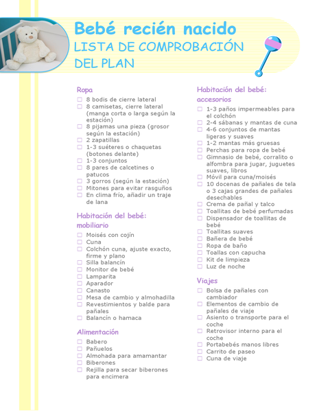 Lista de comprobación de recién nacido Lista de comprobación de recién nacido