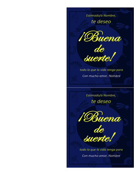 Tarjeta para desear suerte Tarjeta para desear suerte