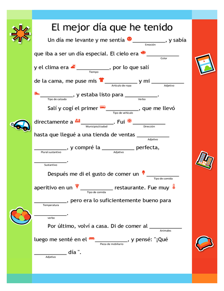 Historia divertida para completar Historia divertida para completar