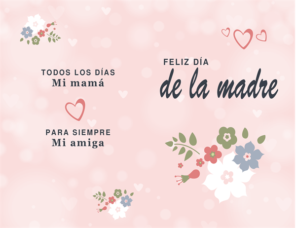 Tarjeta del Día de la madre con diseño en tono rosado Tarjeta del Día de la madre con diseño en tono rosado