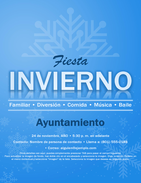 Folleto de evento con copo de nieve Folleto de evento con copo de nieve
