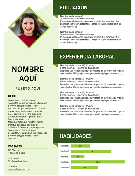 Currículum vítae de cubo verde Currículum vítae de cubo verde