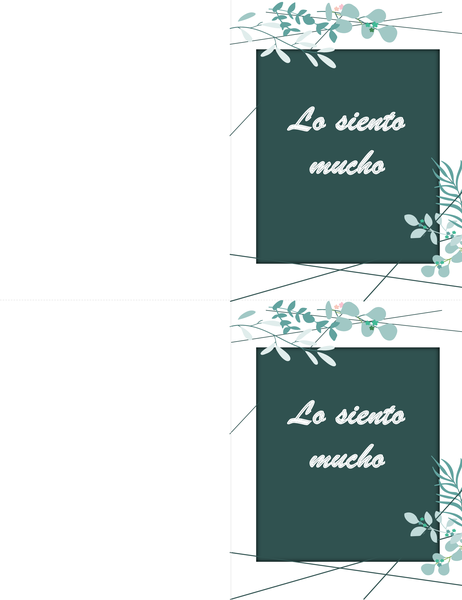 Tarjeta de pésame verde Tarjeta de pésame verde