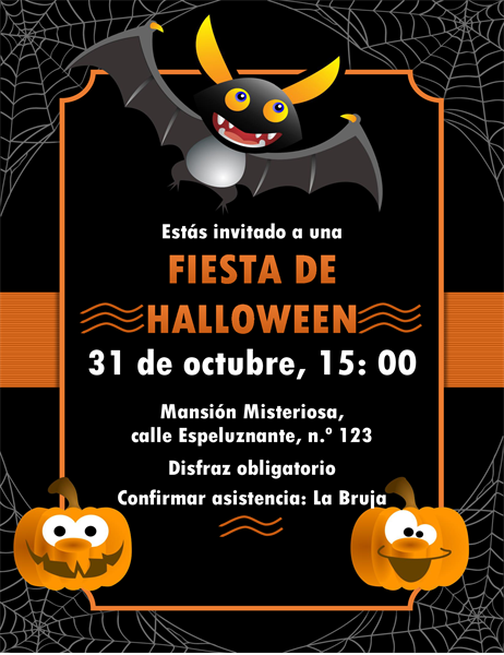 Invitación al Halloween de murciélagos Invitación al Halloween de murciélagos