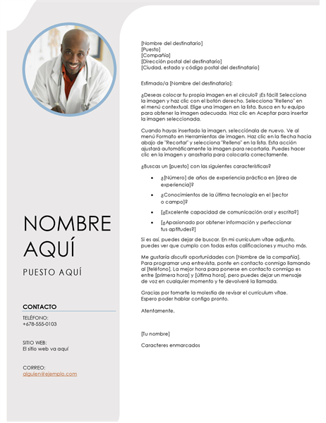 Carta de presentación gris azulado Carta de presentación gris azulado