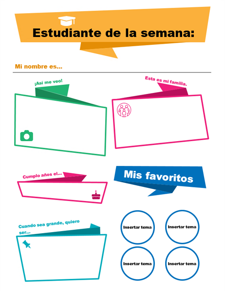 Cartel para estudiante de la semana Cartel para estudiante de la semana