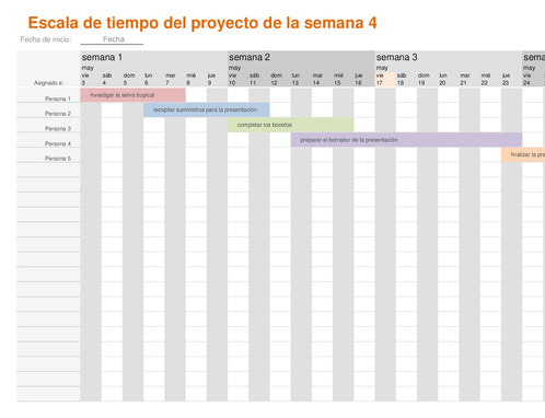 Escala de tiempo del proyecto Escala de tiempo del proyecto