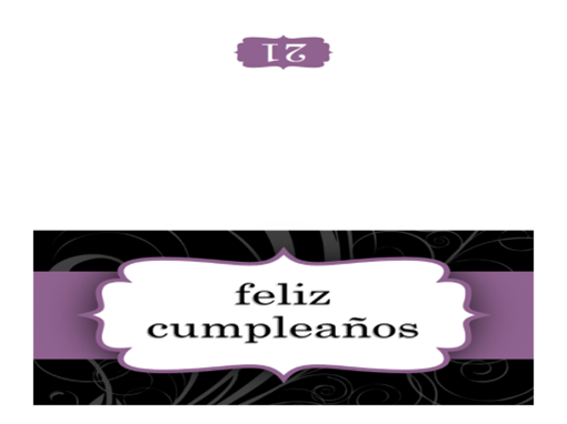 Tarjeta de felicitación (diseño con cinta púrpura, plegada) Tarjeta de felicitación (diseño con cinta púrpura, plegada)
