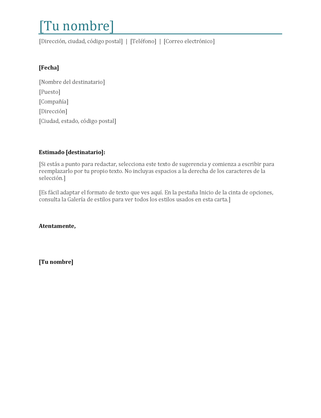 Carta de presentación de CV