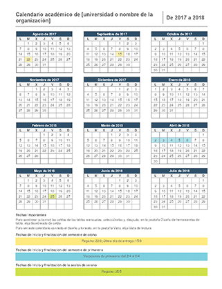Calendario académico 2017-2018 Calendario académico 2017-2018