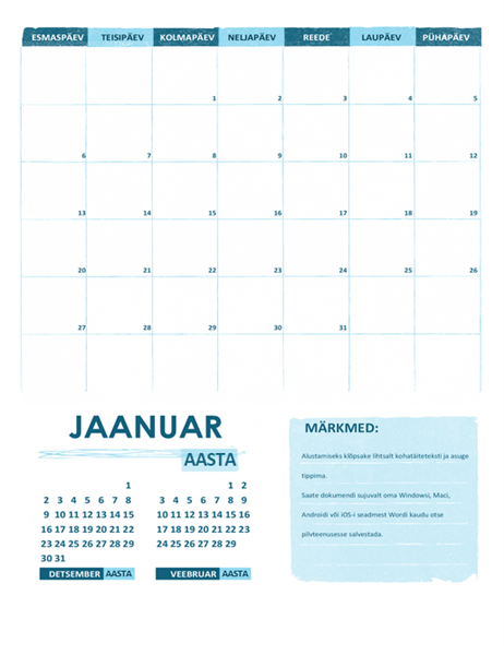 Kooliaasta kalender E–P (mis tahes aasta) Kooliaasta kalender E–P (mis tahes aasta)