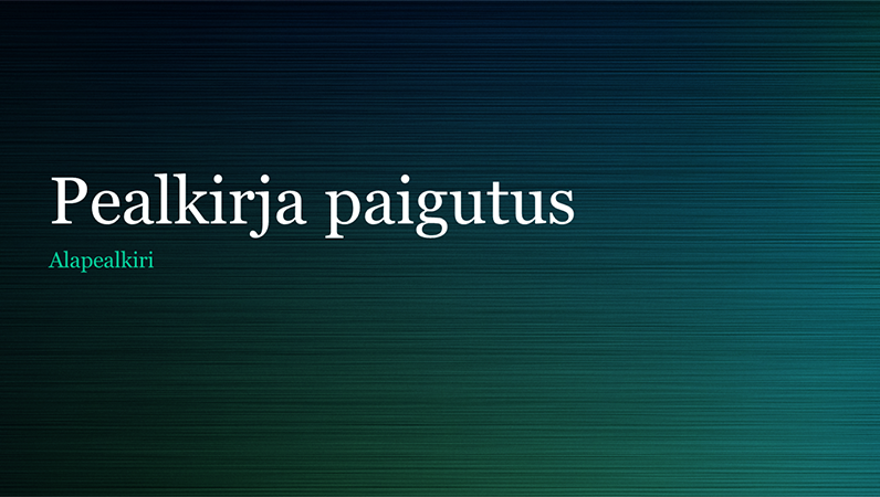 Roheline harjatud metalli imitatsiooniga esitlus (laiekraan) Roheline harjatud metalli imitatsiooniga esitlus (laiekraan)