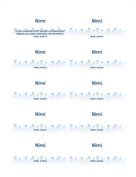 Lõpetanu nimekaart (10 ühel lehel) Lõpetanu nimekaart (10 ühel lehel)