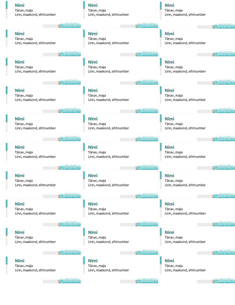 Minimalistlikud tehnilised logoga aadressisildid (30 tk lehel) Minimalistlikud tehnilised logoga aadressisildid (30 tk lehel)