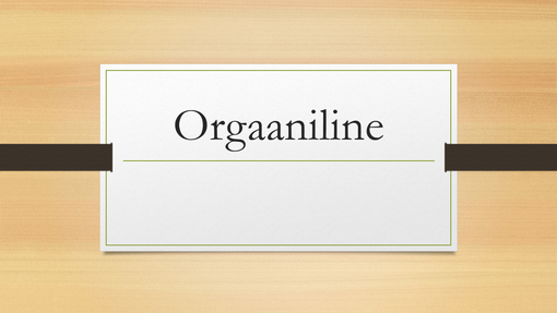 Orgaaniline tume puit Orgaaniline tume puit