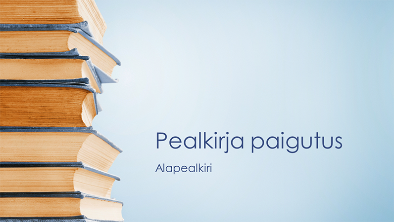 Sinine raamatuvirnaga esitlus (laiekraan) Sinine raamatuvirnaga esitlus (laiekraan)