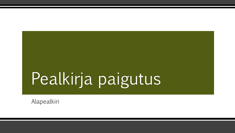 Musta triibutatud äärisega esitlus (laiekraan)