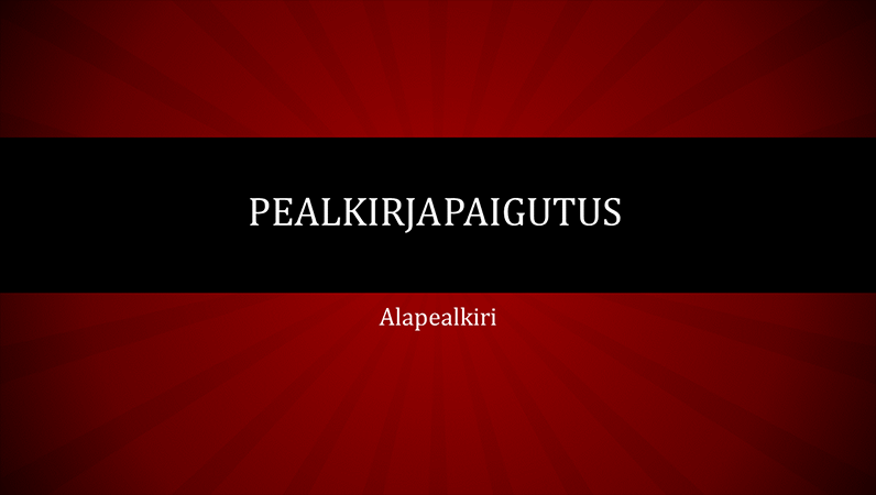 Punaste radiaaljoontega esitlus (laiekraan) Punaste radiaaljoontega esitlus (laiekraan)