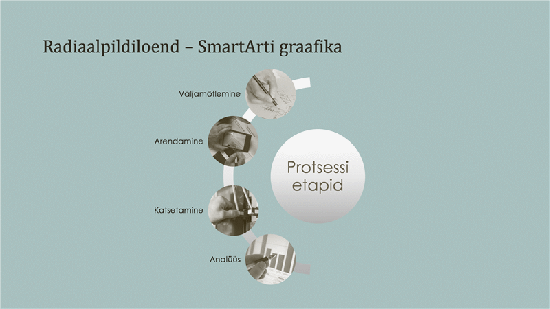 Radiaalpiltloendiga protsessi SmartArt-pilt (laiekraan) Radiaalpiltloendiga protsessi SmartArt-pilt (laiekraan)