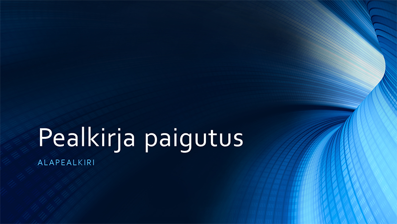 Äriotstarbeline digitaalse sinise tunneliga esitlus (laiekraan) Äriotstarbeline digitaalse sinise tunneliga esitlus (laiekraan)