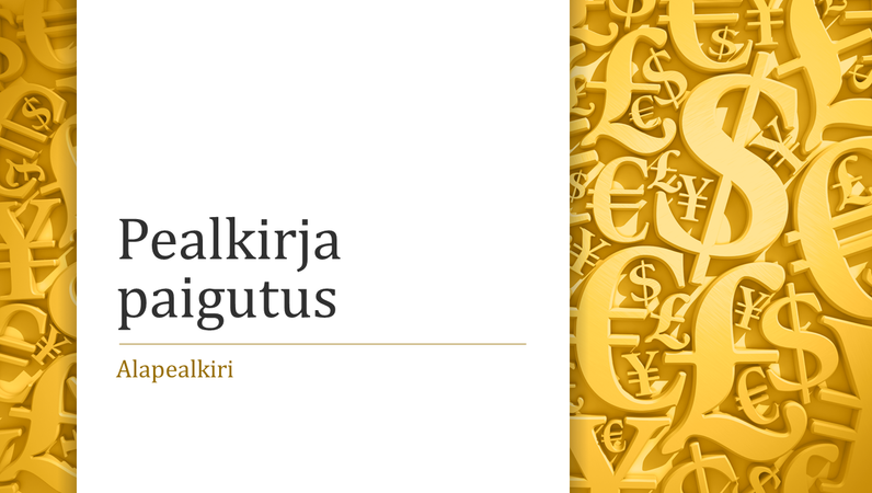 Valuutatähistega esitlus (laiekraan) Valuutatähistega esitlus (laiekraan)