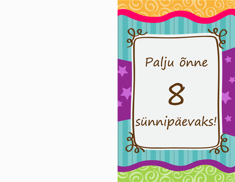 Sünnipäevakaart – tähed ja triibud (lastele) Sünnipäevakaart – tähed ja triibud (lastele)