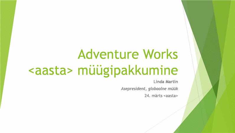 Müügistrateegia esitlus, fassettidega kujundus (laiekraan) Müügistrateegia esitlus, fassettidega kujundus (laiekraan)