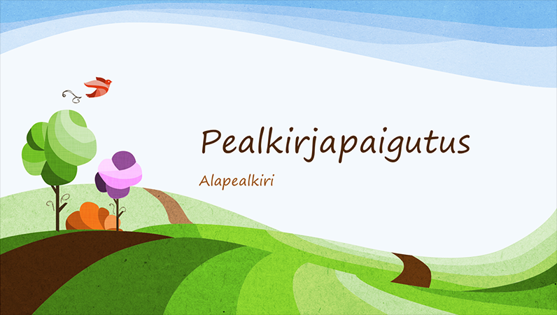 Illustreeritud loodusteemaline horisontaalpaigutusega kujundus (laiekraan)