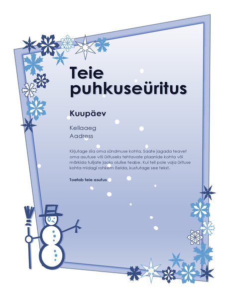 Talvise puhkuseürituse flaier Talvise puhkuseürituse flaier