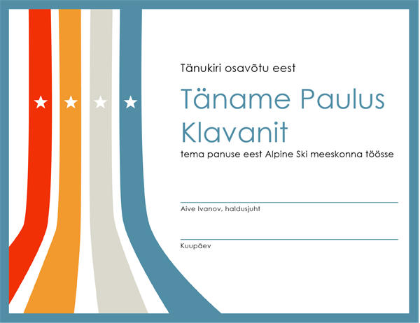 Tänukiri osavõtu eest Tänukiri osavõtu eest