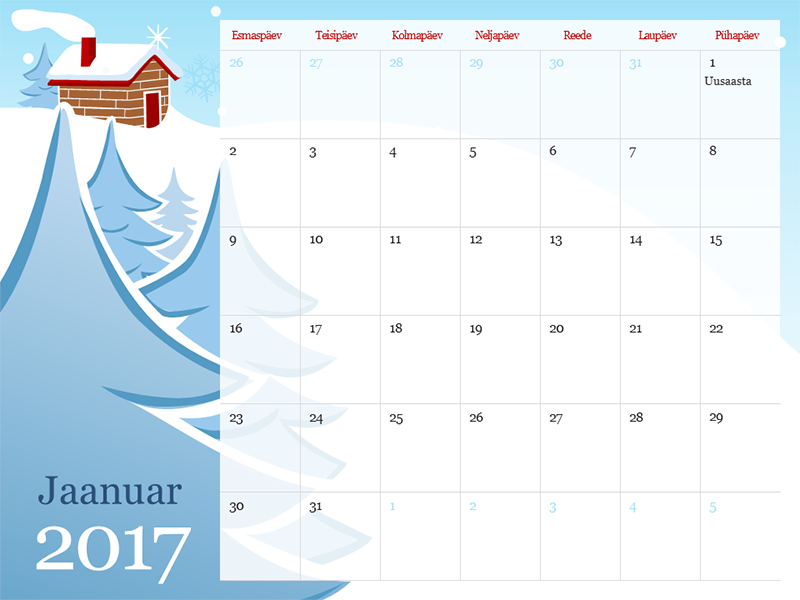 2017. aasta aastaajateemaline kalender (E–P) 2017. aasta aastaajateemaline kalender (E–P)