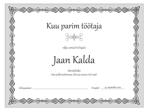 Sert, kuutöötaja (hallide ahelatega kujundus)