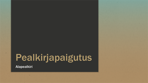 Sinise/päikesepruuni astmikuga esitlus (laiekraan) Sinise/päikesepruuni astmikuga esitlus (laiekraan)