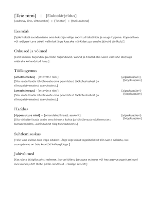 CV (elulookirjeldus) CV (elulookirjeldus)